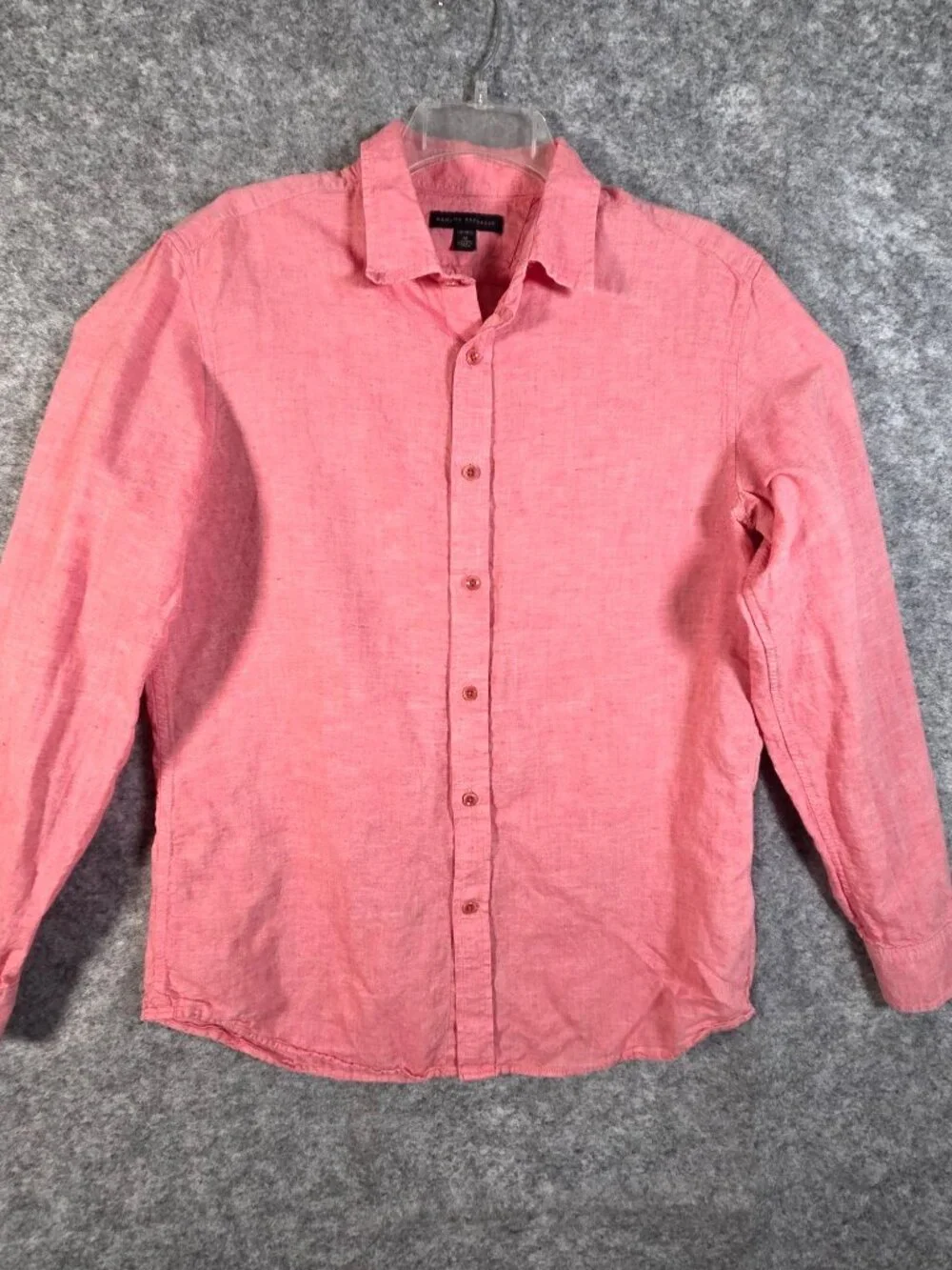 Banana Republic Men’s Linen Button Down Shirt Salmon Coral Coastal Preppy Size M